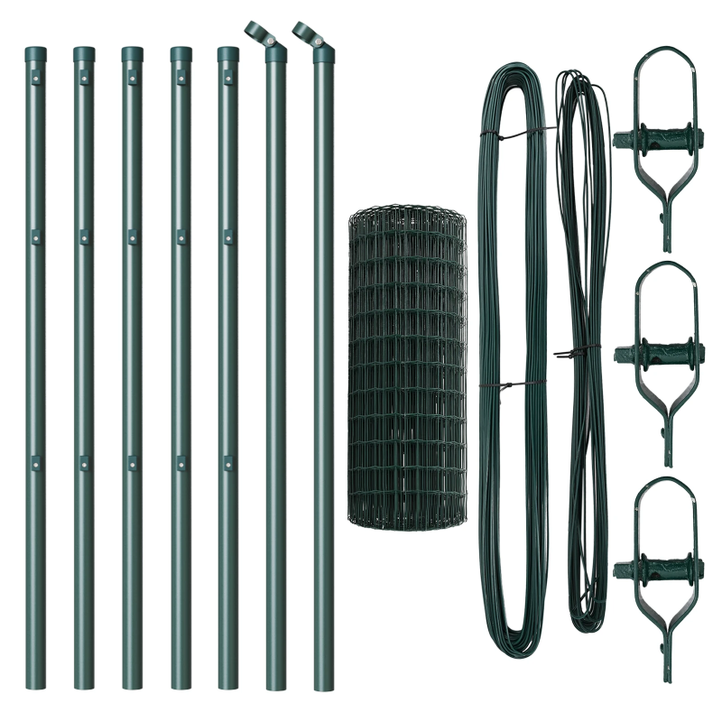 vidaXL Žogs ar stabu Zaļa 0,6 x 10 m Tērauds un PVC