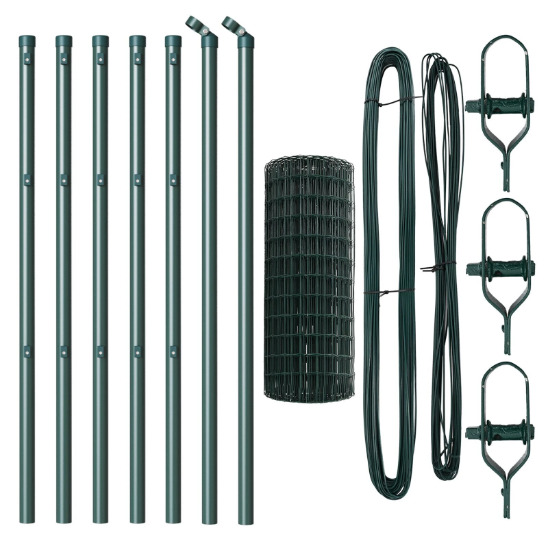 vidaXL Žogs ar stabu Zaļa 0,8 x 10 m Tērauds un PVC