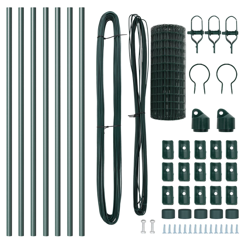 vidaXL Žogs ar stabu Zaļa 0,8 x 10 m Tērauds un PVC