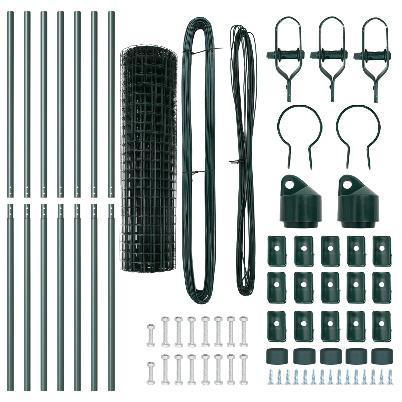 vidaXL Žogs ar stabu Zaļa 1 x 10 m Tērauds un PVC