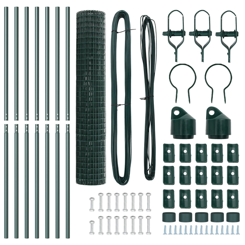 vidaXL Žogs ar stabu Zaļa 1,6 x 10 m Tērauds un PVC