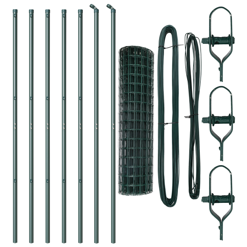 vidaXL Žogs ar stabu Zaļa 1 x 10 m Tērauds un PVC