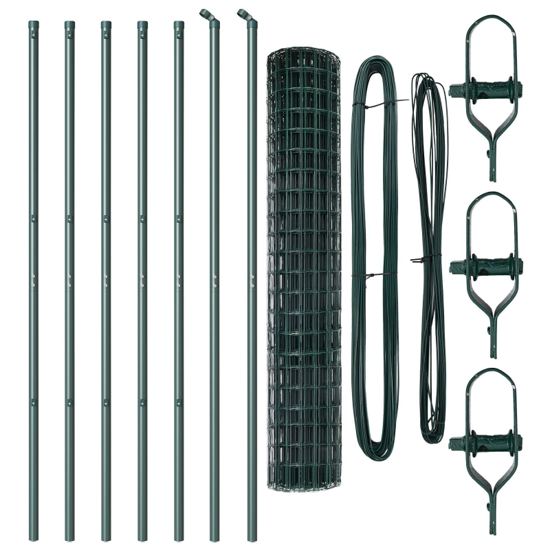 vidaXL Žogs ar stabu Zaļa 1,6 x 10 m Tērauds un PVC