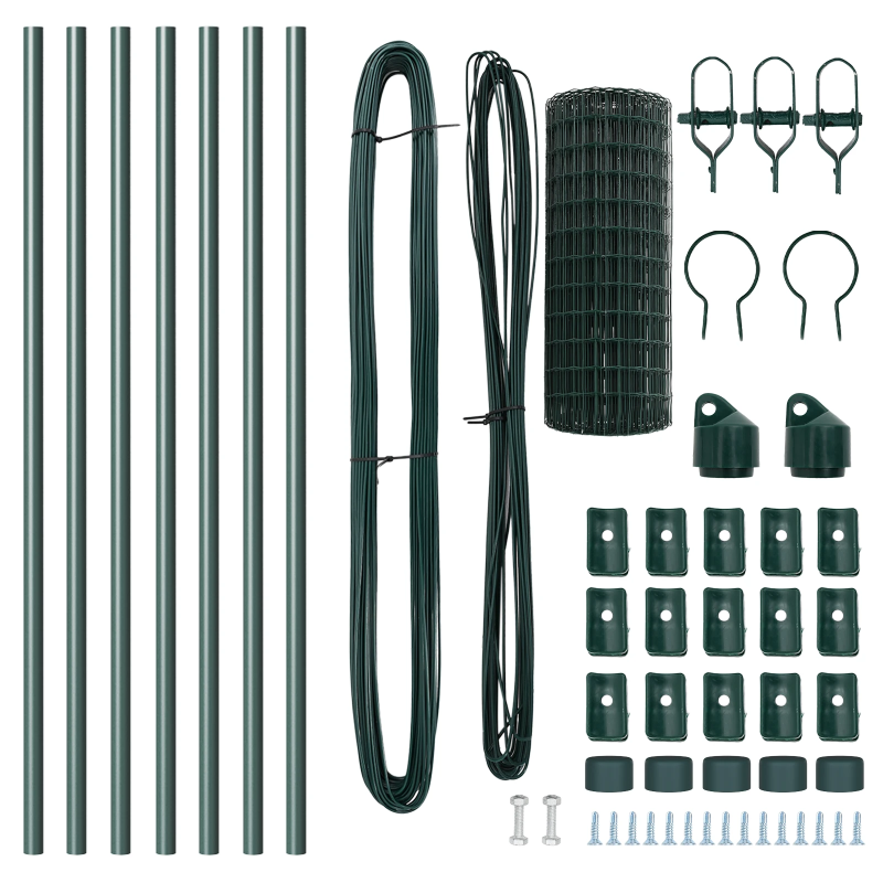 vidaXL Žogs ar stabu Zaļa 0,4 x 10 m Tērauds un PVC