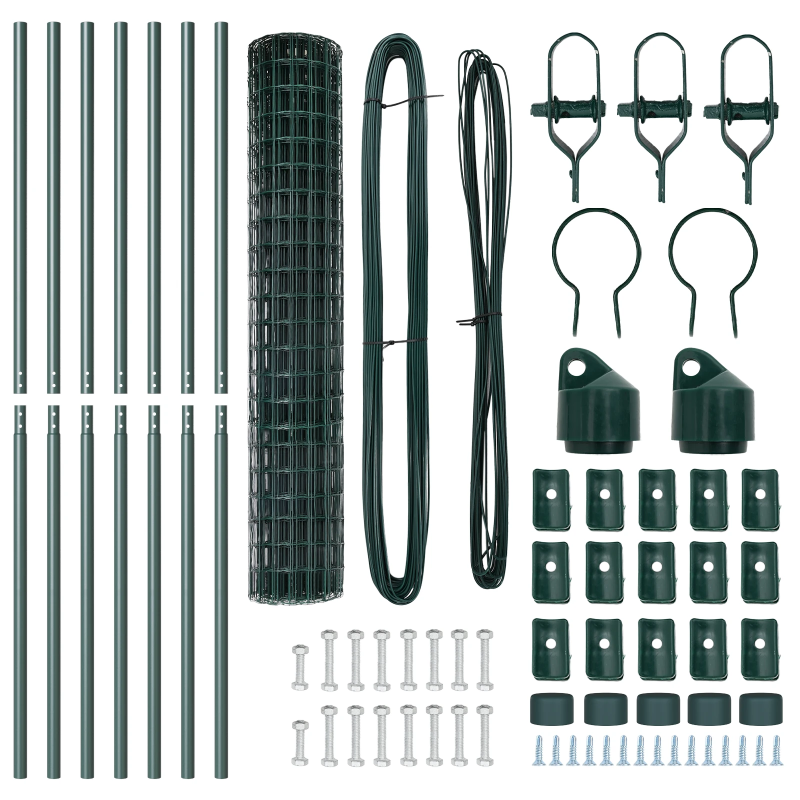 vidaXL Žogs ar stabu Zaļa 1,5 x 10 m Tērauds un PVC