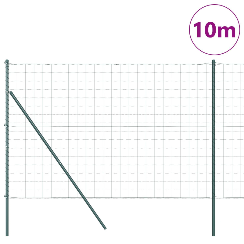 vidaXL Žogs ar stabu Zaļa 1,6 x 10 m Tērauds un PVC