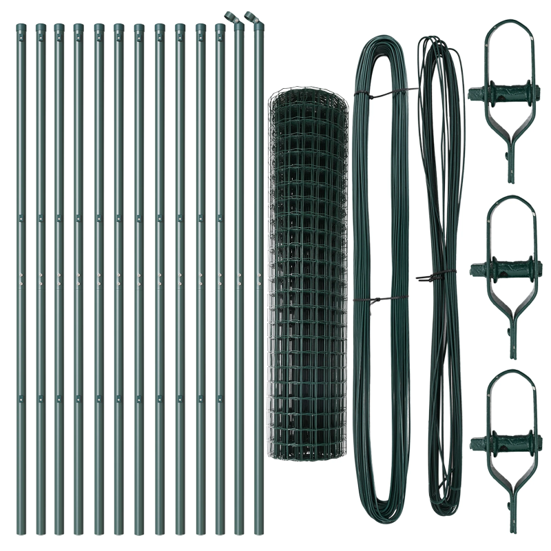 vidaXL Žogs ar stabu Zaļa 1 x 25 m Tērauds un PVC