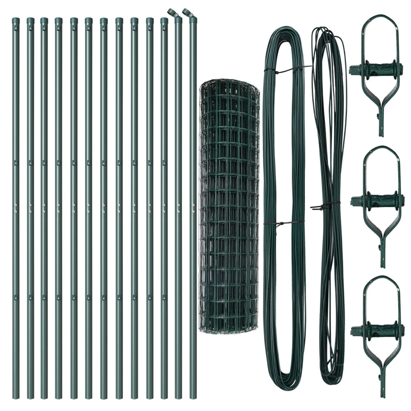 vidaXL Žogs ar stabu Zaļa 1 x 25 m Tērauds un PVC