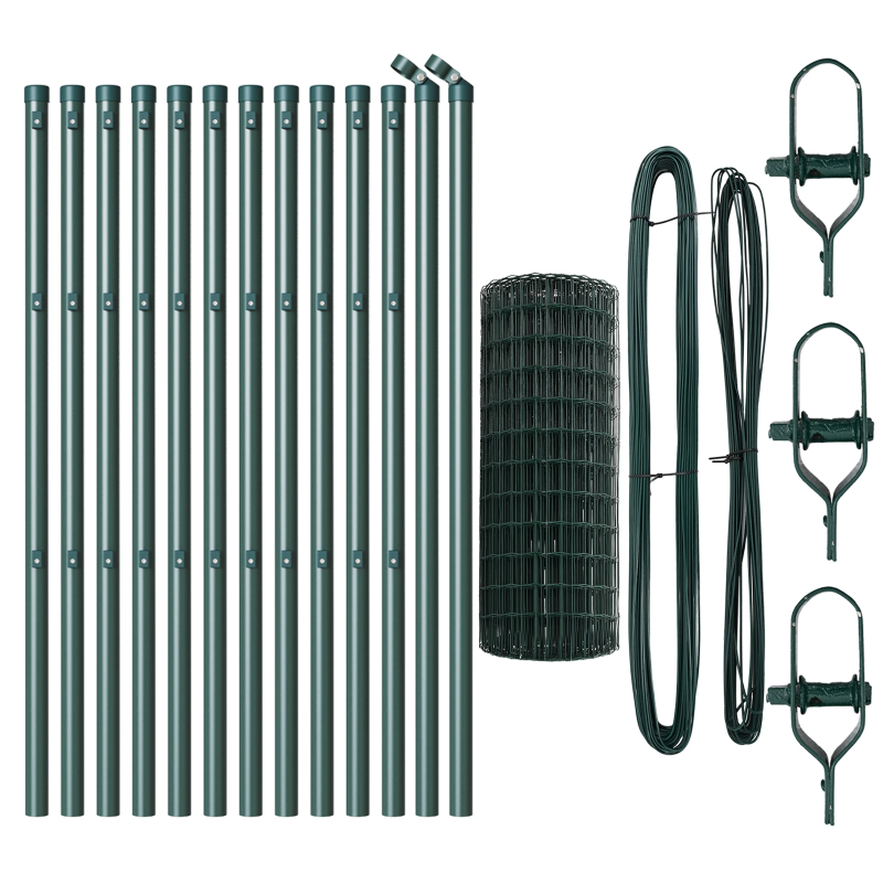 vidaXL Žogs ar stabu Zaļa 0,8 x 25 m Tērauds