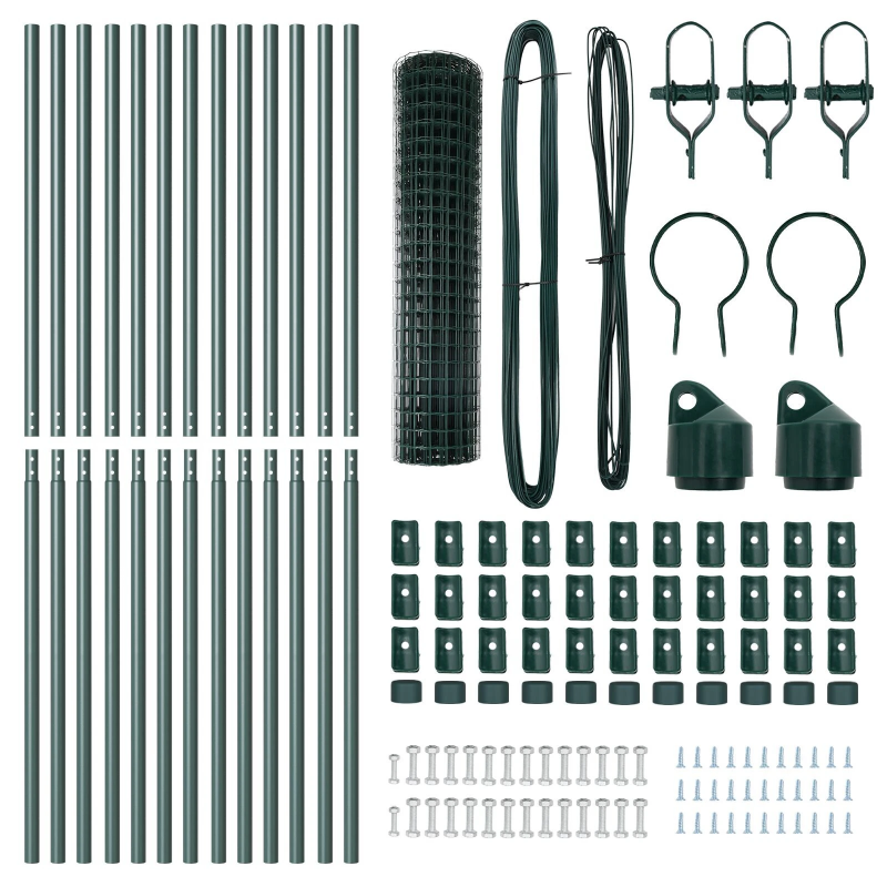 vidaXL Žogs ar stabu Zaļa 1,2 x 25 m Tērauds