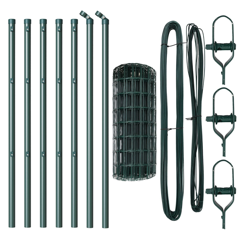 vidaXL Žogs ar stabu Zaļa 0,4 x 10 m Tērauds un PVC