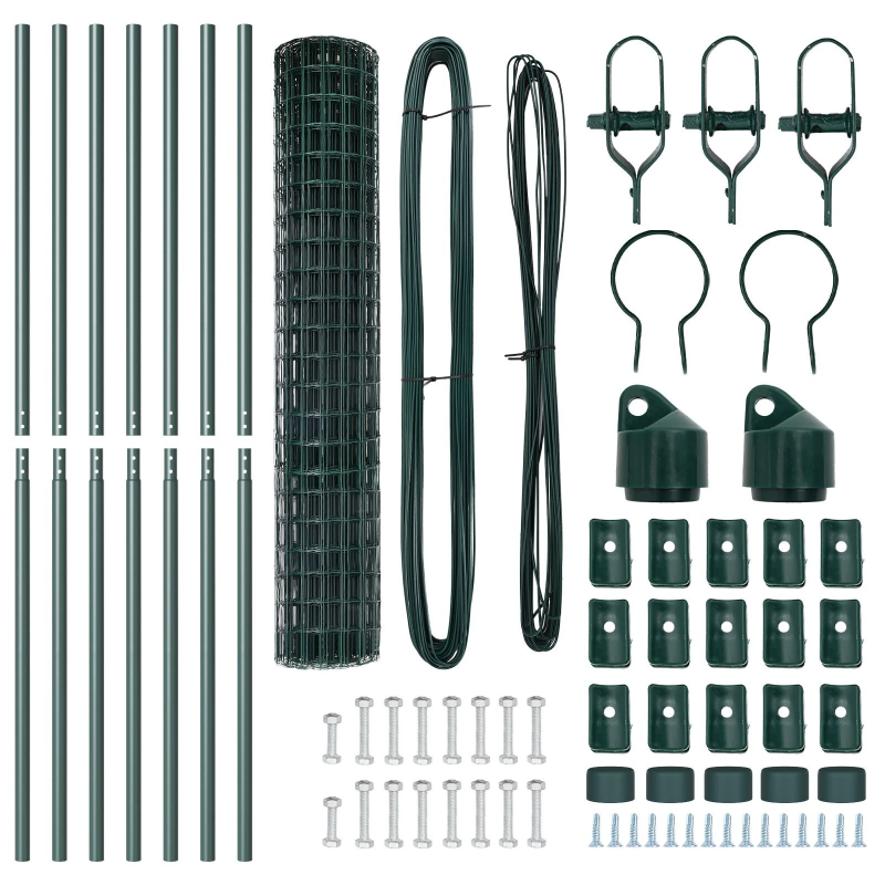 vidaXL Žogs ar stabu Zaļa 1,5 x 10 m Tērauds