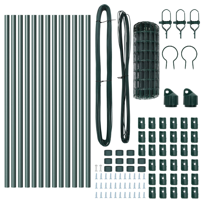vidaXL Žogs ar stabiem. Zaļa 0.4 x 25 m Tērauds