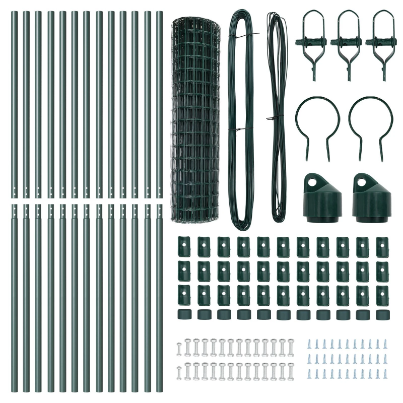vidaXL Žogs ar stabiem. Zaļa 1.2 x 25 m Tērauds