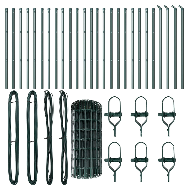 vidaXL Žogs ar stabiem. Zaļa 0.4 x 50 m Tērauds