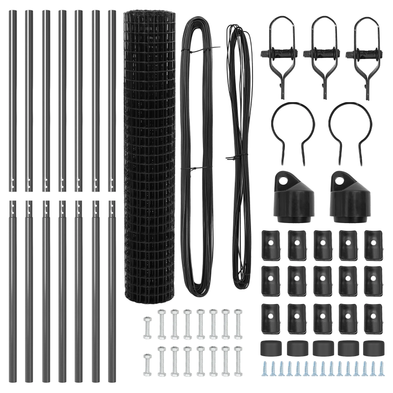 vidaXL Žogs ar stabiem. Pelēka 1.5 x 10 m Tērauds