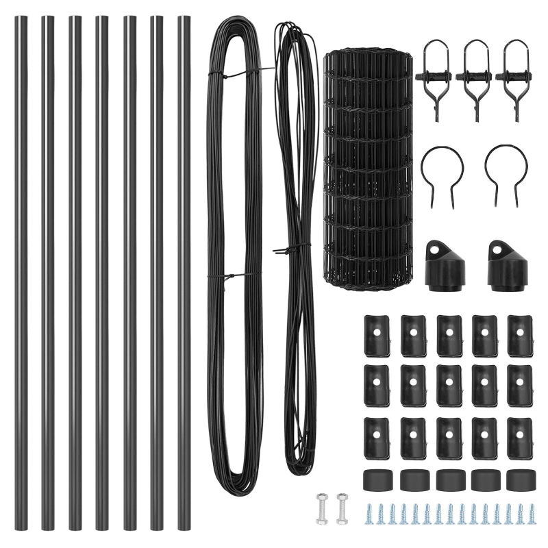 vidaXL Žogs ar stabu Pelēka 0,4 x 10 m Tērauds un PVC