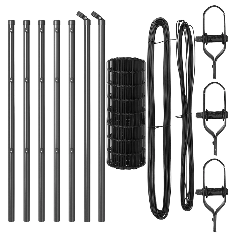 vidaXL Žogs ar stabu Pelēka 0,4 x 10 m Tērauds un PVC