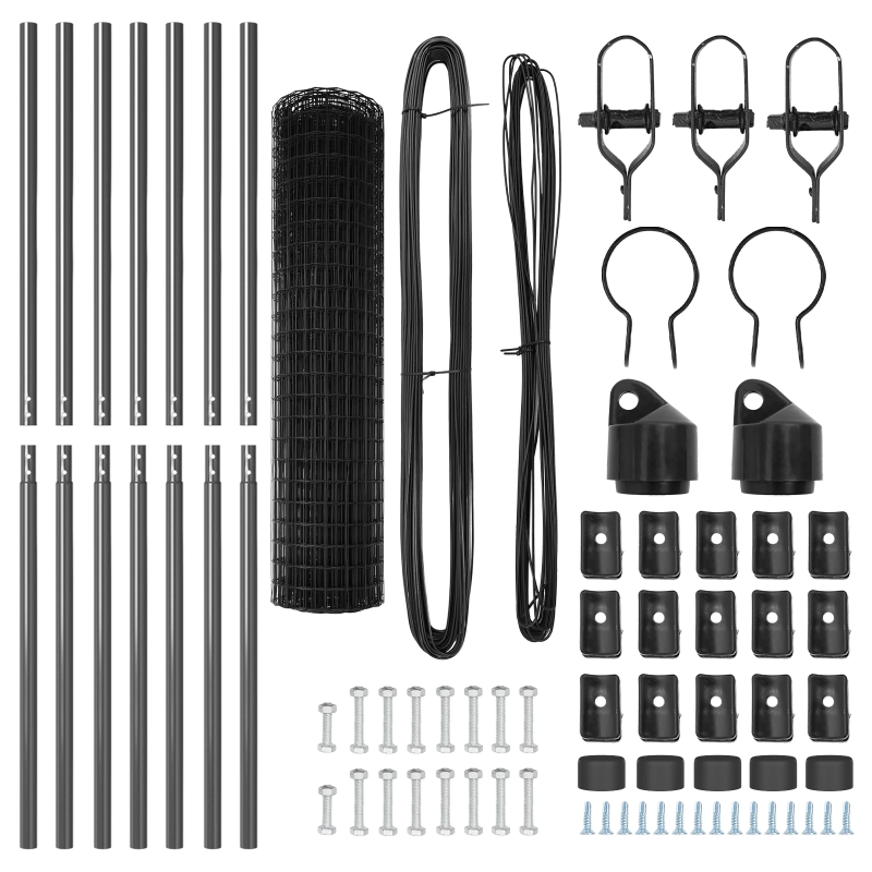 vidaXL Žogs ar stabu Pelēka 1 x 10 m Tērauds un PVC