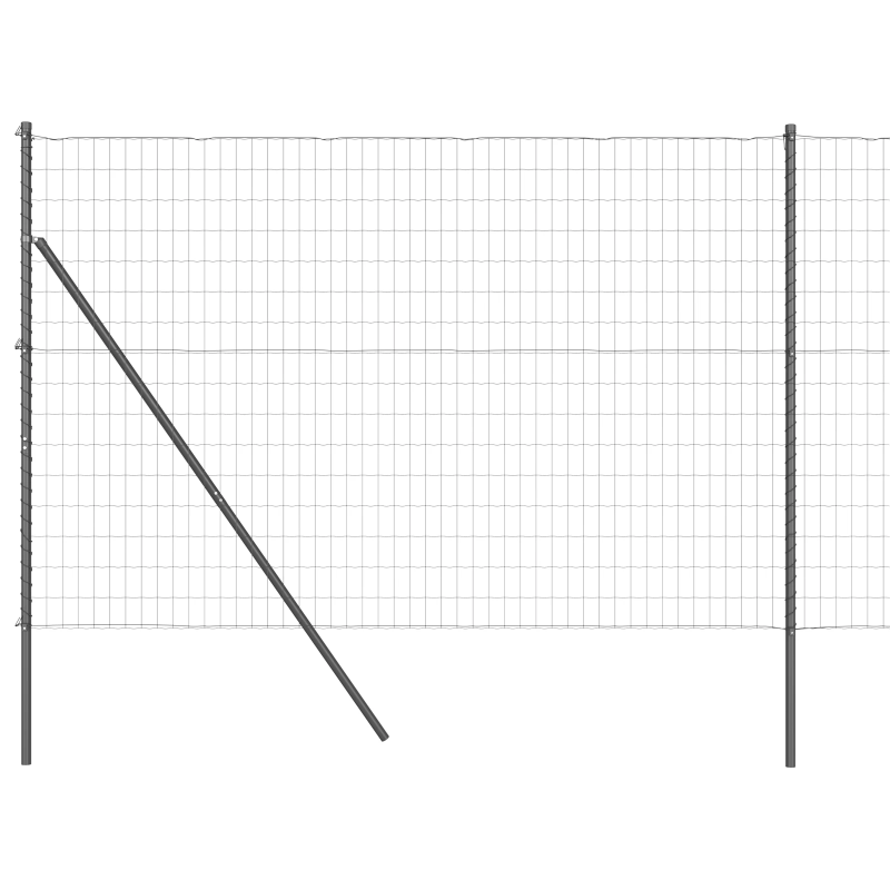 vidaXL Žogs ar stabiem. Pelēka 1.6 x 10 m Tērauds