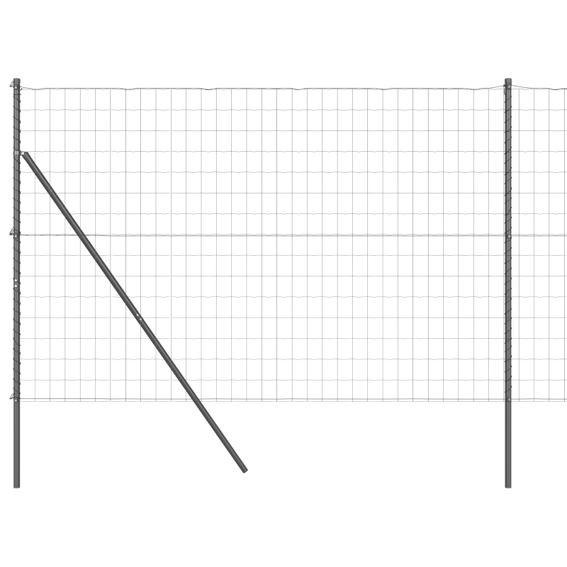vidaXL Žogs ar stabu Pelēka 1,5 x 10 m Tērauds un PVC
