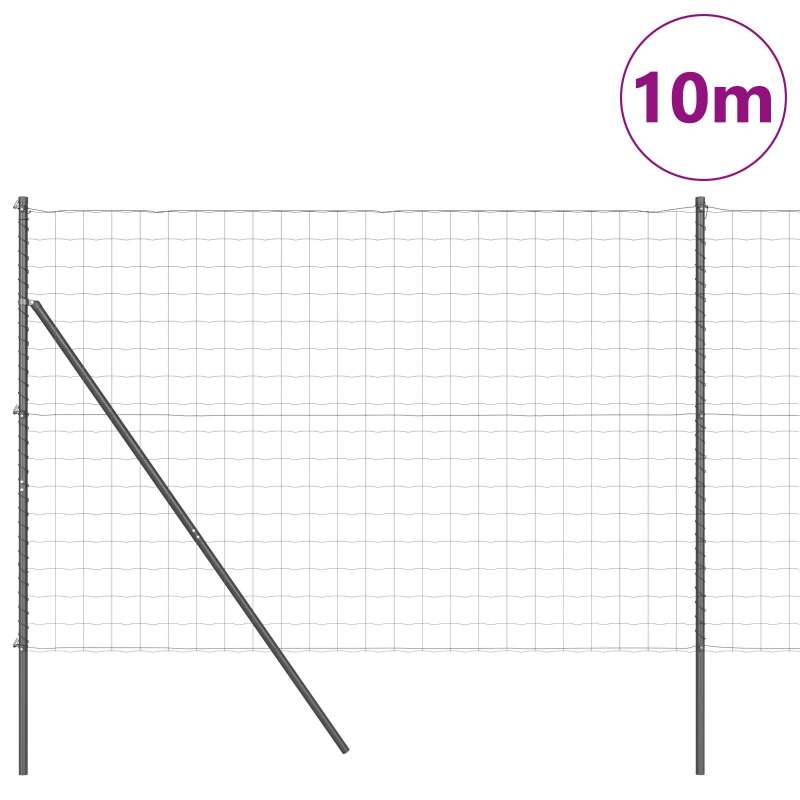 vidaXL Žogs ar stabu Pelēka 1,5 x 10 m Tērauds