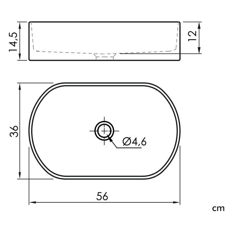 Izlietne verona uzliekama 55cm