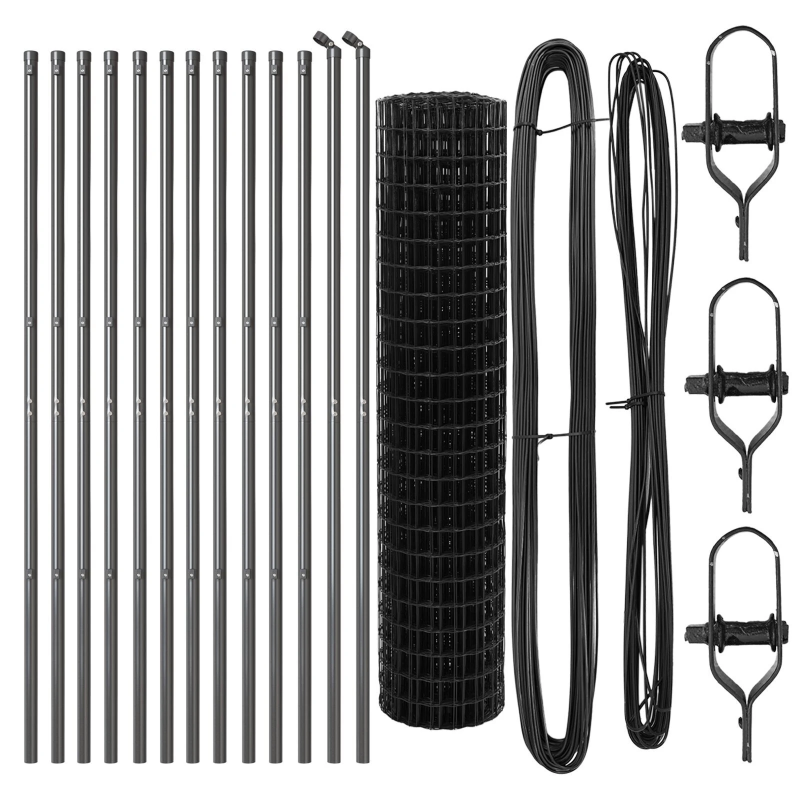 vidaXL Žogs ar stabu Pelēka 1 x 25 m Tērauds un PVC