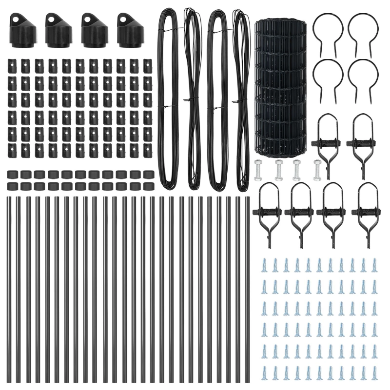 vidaXL Žogs ar stabu Pelēka 0,6 x 50 m Tērauds un PVC