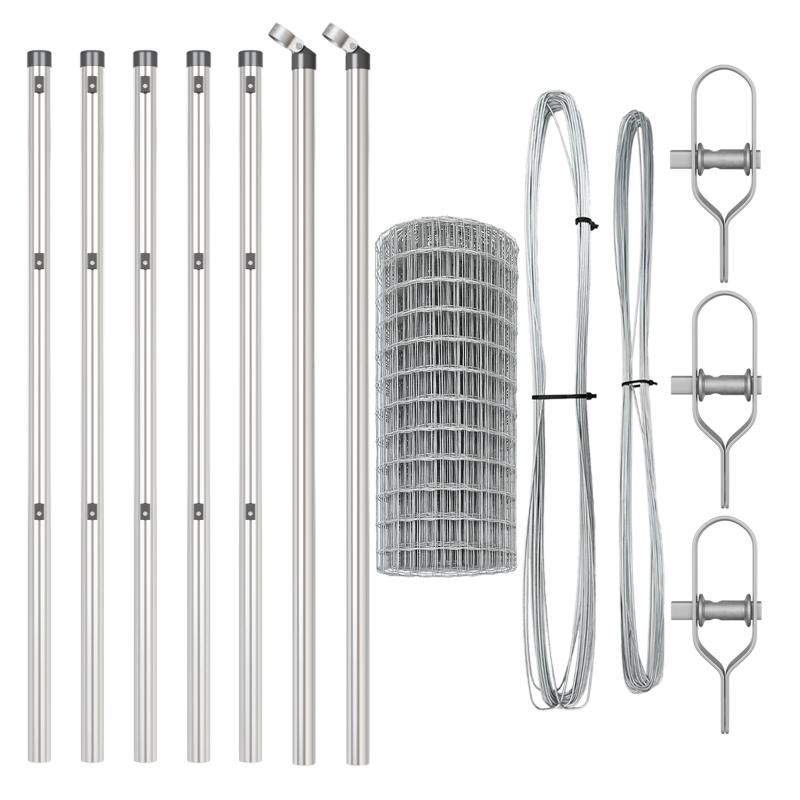 vidaXL Žogs ar stabu Sudraba 0,4 x 10 m Tērauds un PVC
