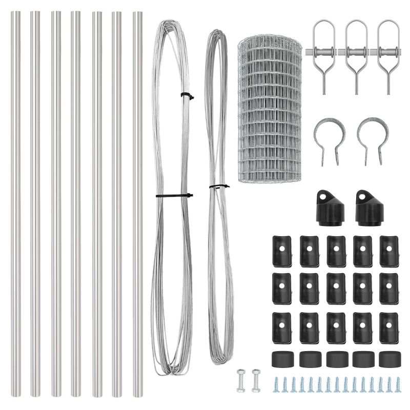 vidaXL Žogs ar stabu Sudraba 0,8 x 10 m Tērauds un PVC