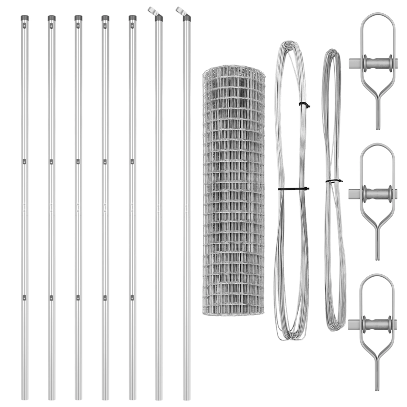 vidaXL Žogs ar stabu Sudraba 1,2 x 10 m Tērauds un PVC