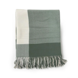 Pleds tender 130x160cm zaļš-balts