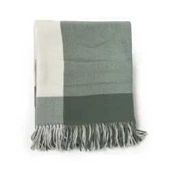 Плед Domoletti TENDER, белый-зеленый, 130 см x 160 см