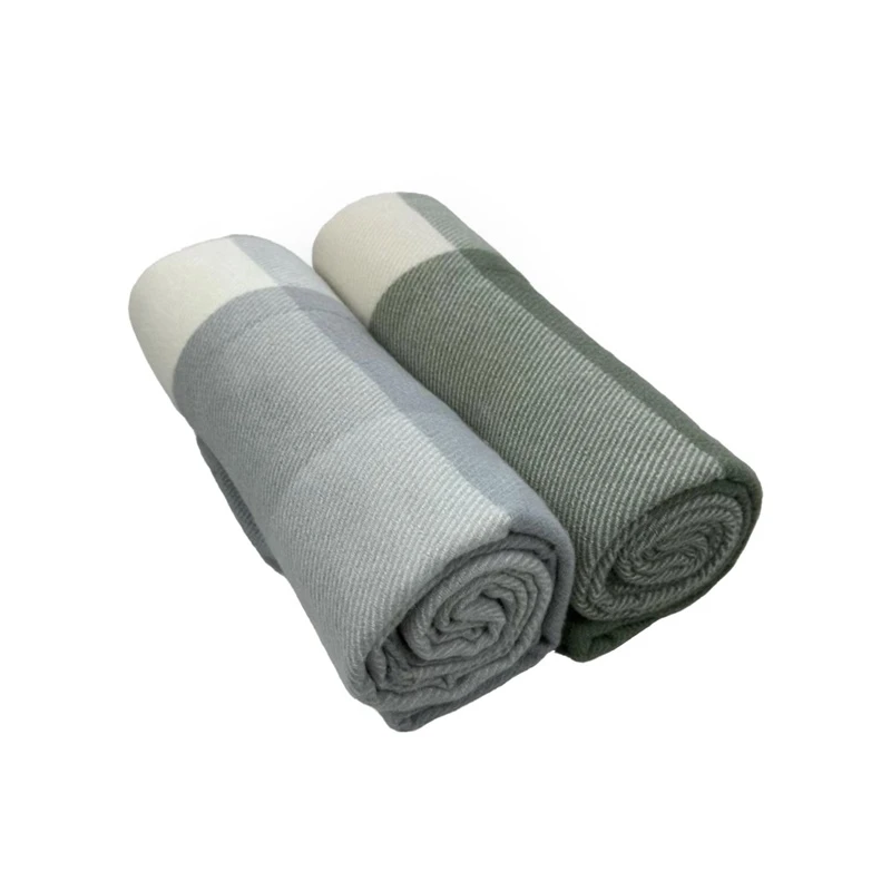 Pleds tender 130x160cm zaļš-balts