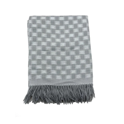 Pleds checkers 130x160cm pelēks