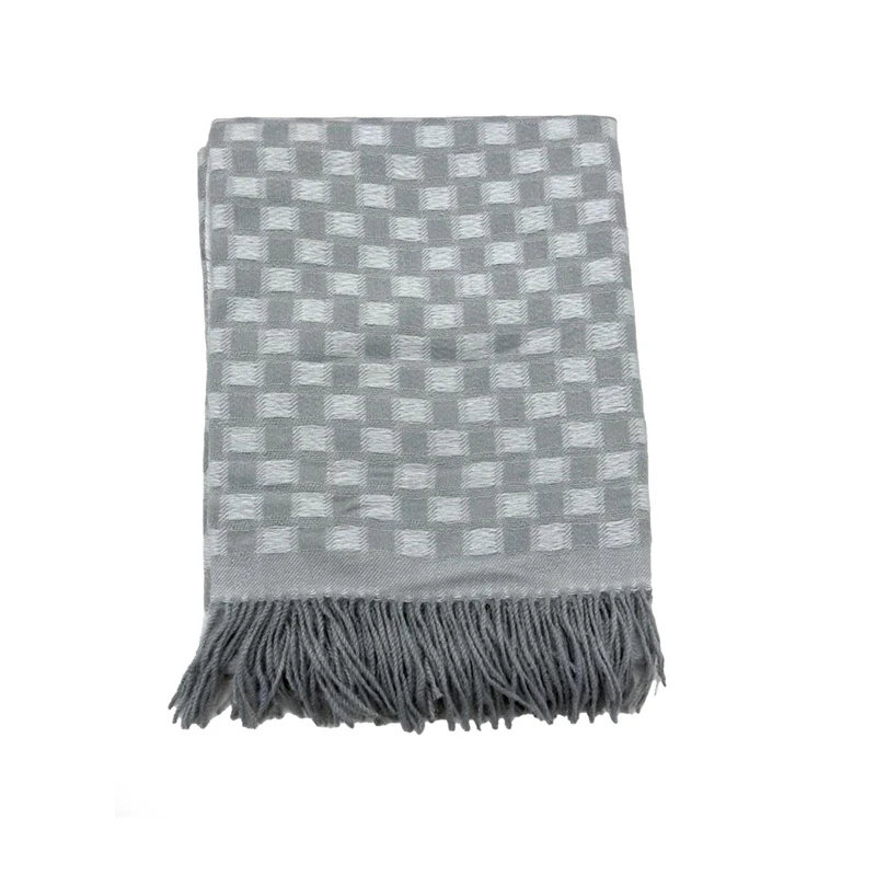 Pleds checkers 130x160cm pelēks