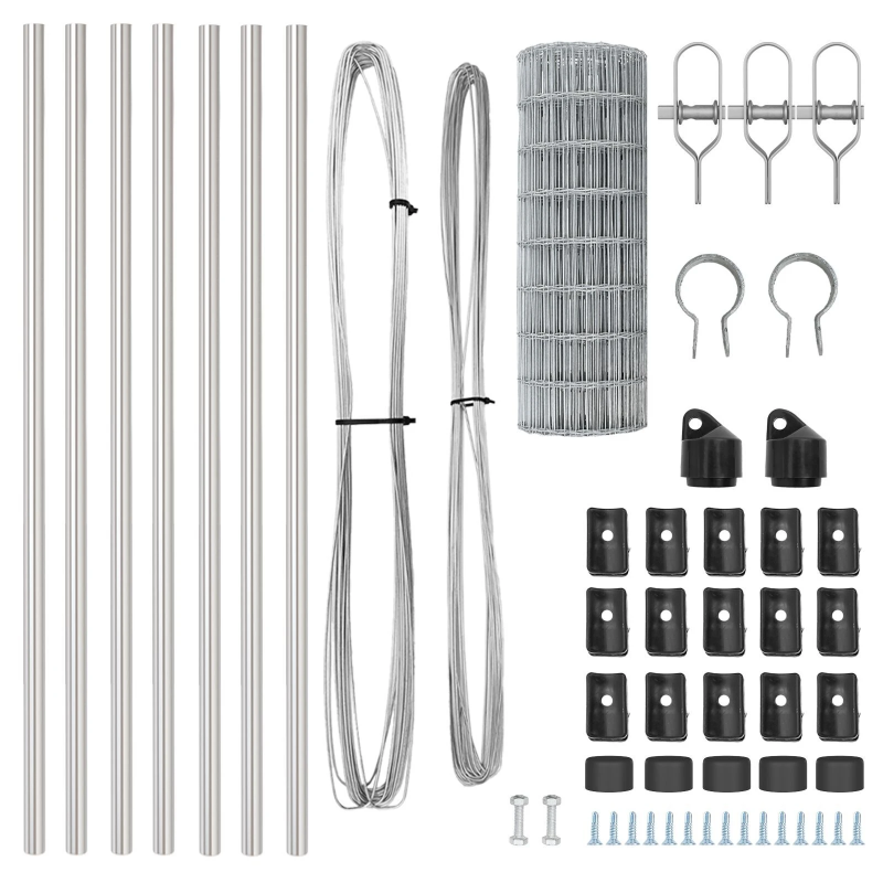 vidaXL Žogs ar stabu Sudraba 0,4 x 10 m Tērauds un PVC