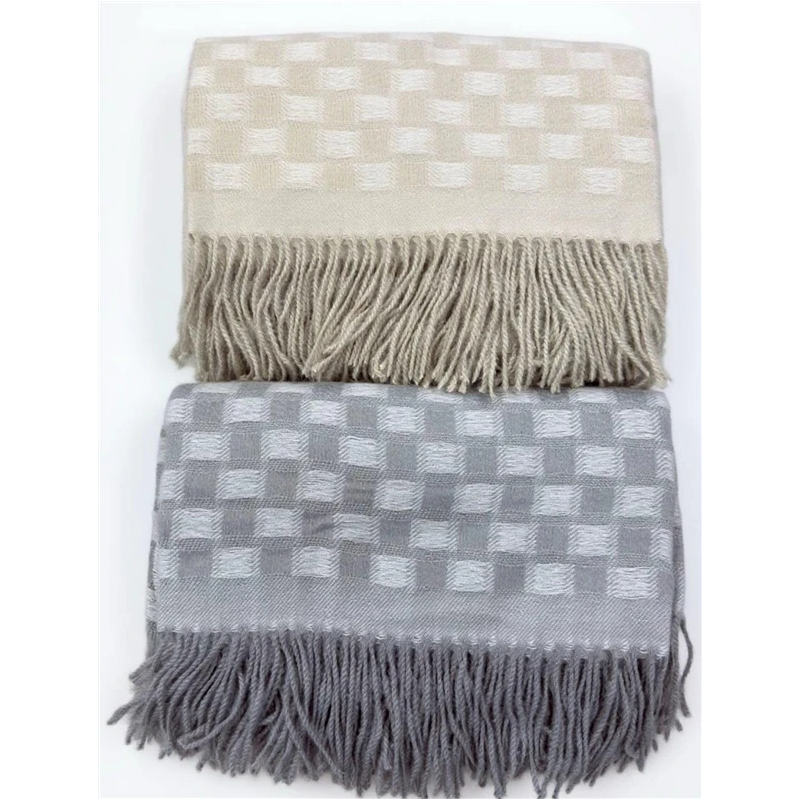 Pleds checkers 130x160cm pelēks