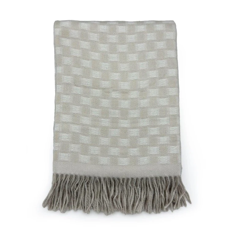 Pleds checkers 130x160cm smilškrāsas