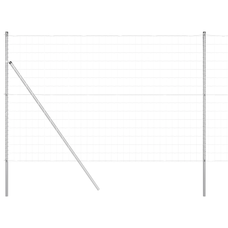vidaXL Žogs ar stabu Sudraba 1,5 x 10 m Tērauds un PVC