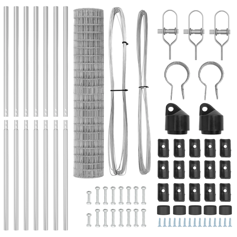 vidaXL Žogs ar stabu Sudraba 1,5 x 10 m Tērauds un PVC