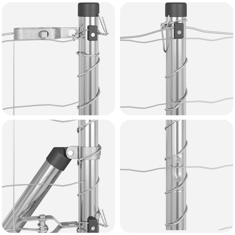 vidaXL Žogs ar stabu Sudraba 1,5 x 10 m Tērauds un PVC