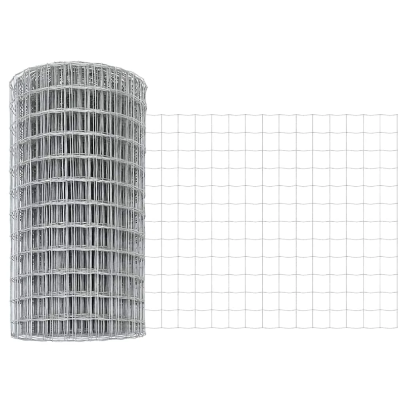 vidaXL Žogs ar stabu Pelēka 0,4 x 25 m Tērauds un PVC