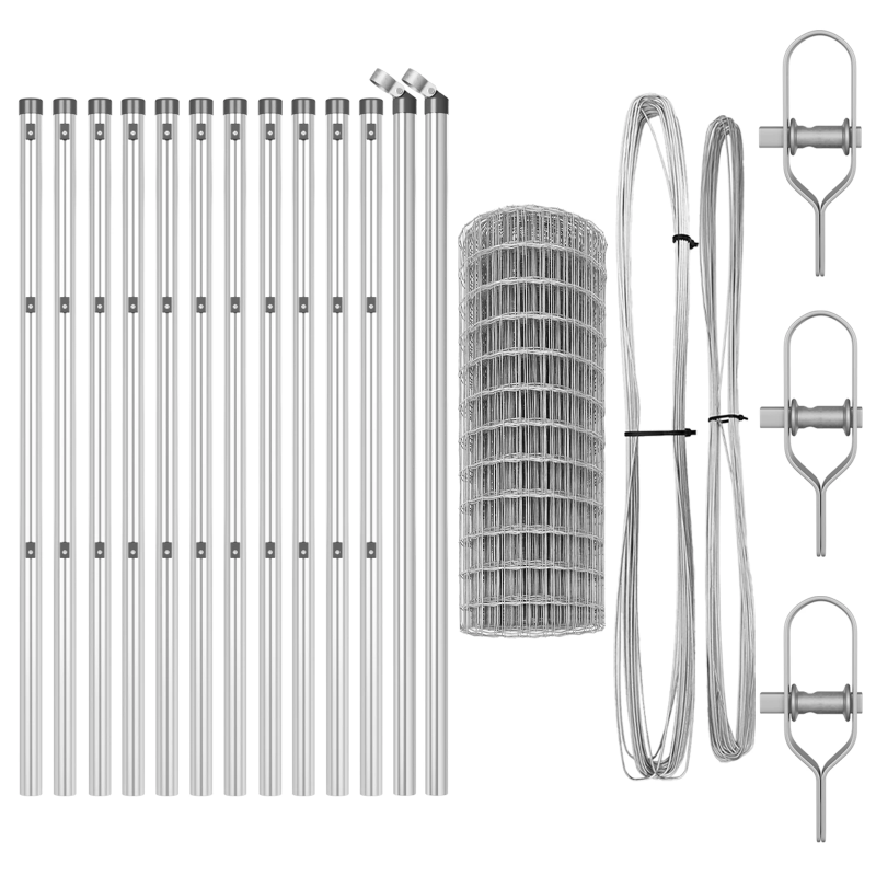 vidaXL Žogs ar stabu Sudraba 0,6 x 25 m Tērauds un PVC