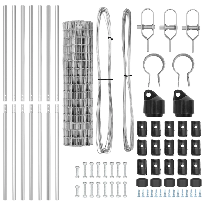 vidaXL Žogs ar stabu Sudraba 1 x 25 m Tērauds un PVC