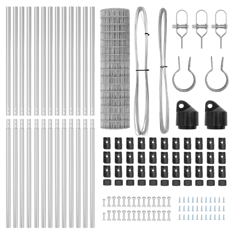 vidaXL Žogs ar stabu Sudraba 1,2 x 25 m Tērauds un PVC