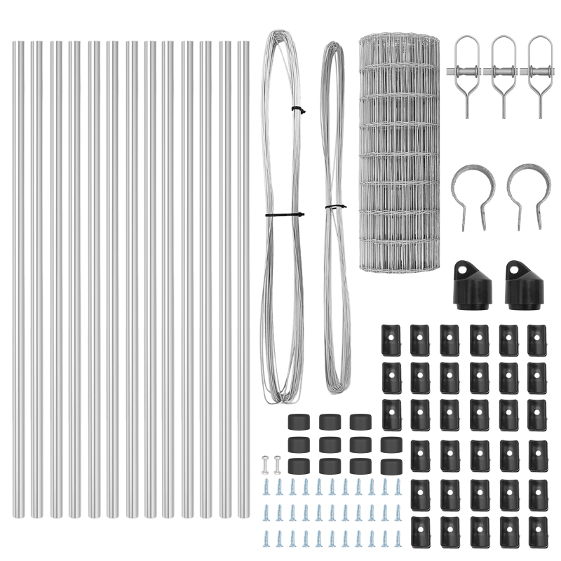 vidaXL Žogs ar stabu Sudraba 0,6 x 25 m Tērauds un PVC