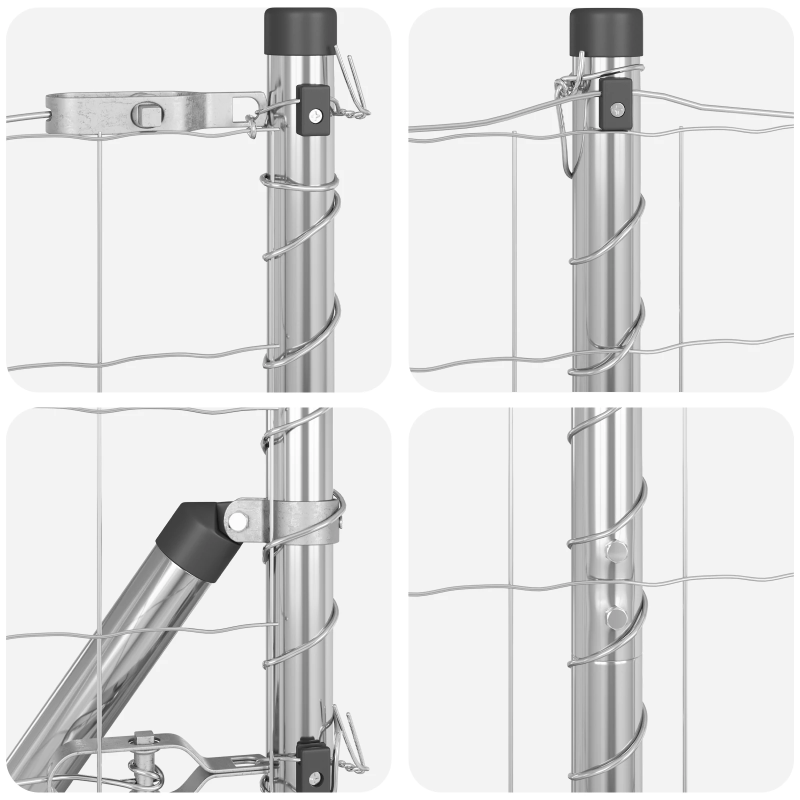 vidaXL Žogs ar stabu Sudraba 1,2 x 25 m Tērauds un PVC