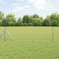 vidaXL Žogs ar stabu Sudraba 0,8 x 25 m Tērauds un PVC